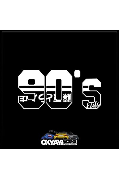 OkyayWorks 90S Sticker - White- Car-Motorcycle Sticker