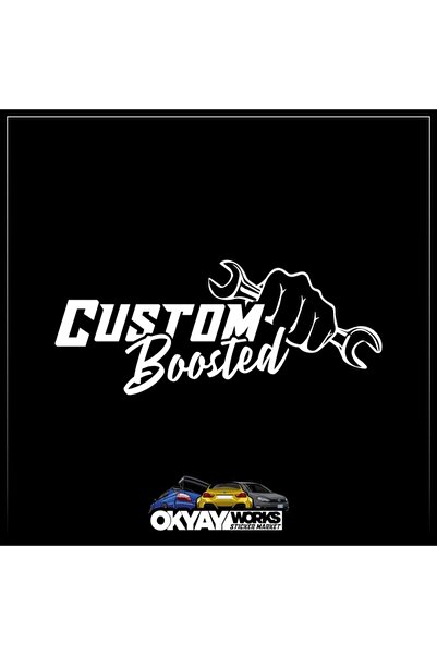 OkyayWorks Custom Boosted Sticker - White- Car-Motorcycle Sticker Sticker