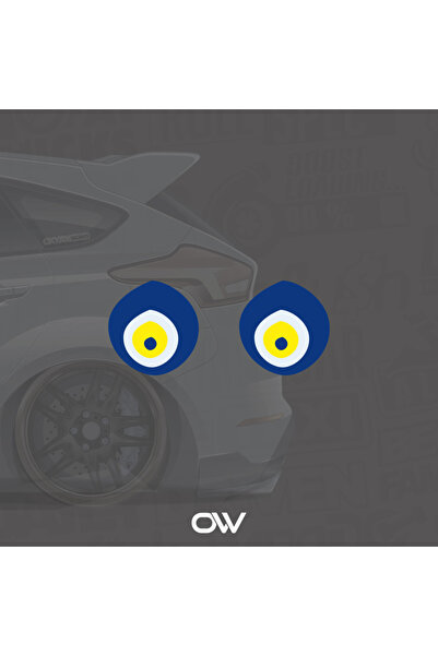 OkyayWorks ملصق زخرفي على شكل عين الشر - ملصق للسيارة والدراجة النارية