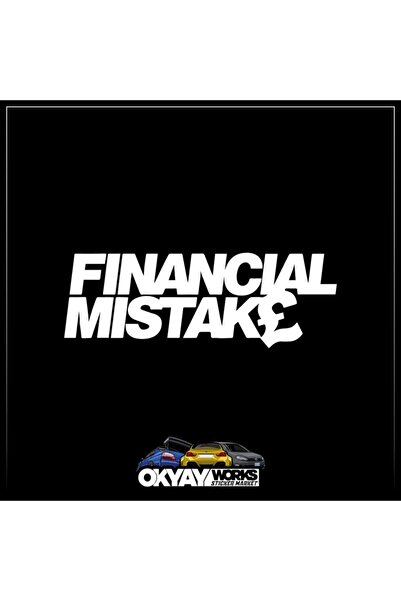 OkyayWorks ملصق الخطأ المالي - ملصق أبيض للسيارة والدراجة النارية