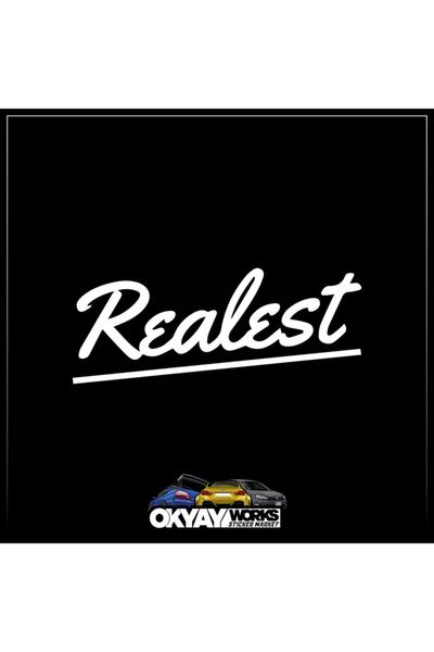 OkyayWorks Realest Sticker - White- Car-Motorcycle Sticker Sticker