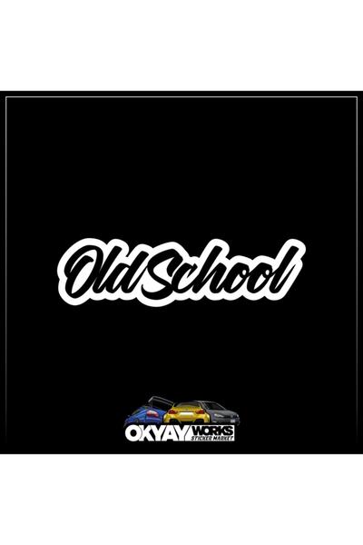 OkyayWorks ملصق المدرسة القديمة - أبيض