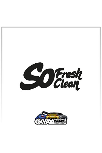 OkyayWorks ملصق So Fresh - ملصق أسود للسيارة والدراجة النارية