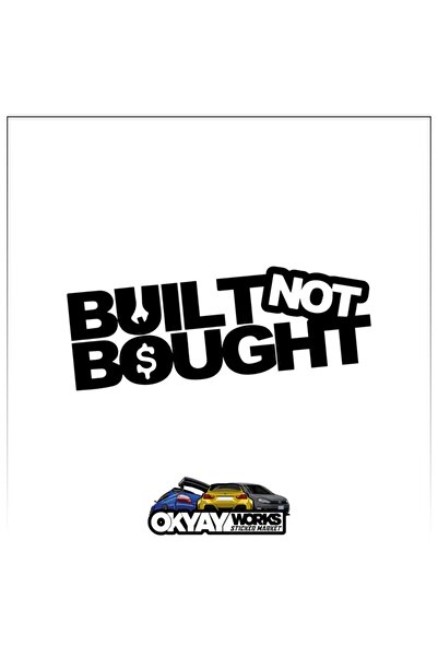 OkyayWorks ملصق Built Not - ملصق أسود للسيارات والدراجات النارية
