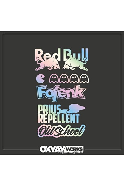 OkyayWorks حزمة ملصقات النافذة الخلفية الهولوغرام 19