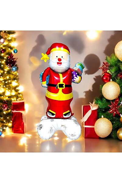 Bkmc Veliki stojeći balon od folije u obliku Deda Mraza, novogodišnji balon D...