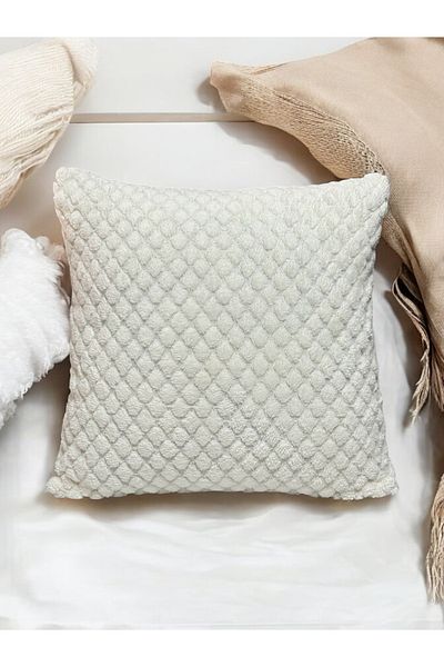 Skhome Geometric Double Sided Lamb Plush Teddy Fleece Decorative Throw Pillow Cover