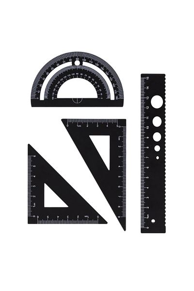 BGA 4 Pcs Geometry Miter Angle Finder Ruler Set Angle Gauge, Triangle Ruler Set