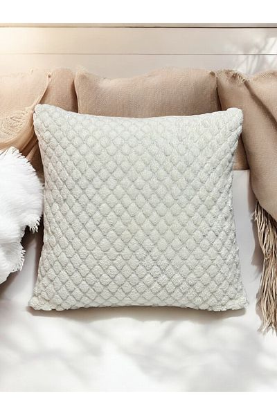 Skhome Geometric Double Sided Lamb Plush Teddy Fleece Decorative Throw Pillow Cover