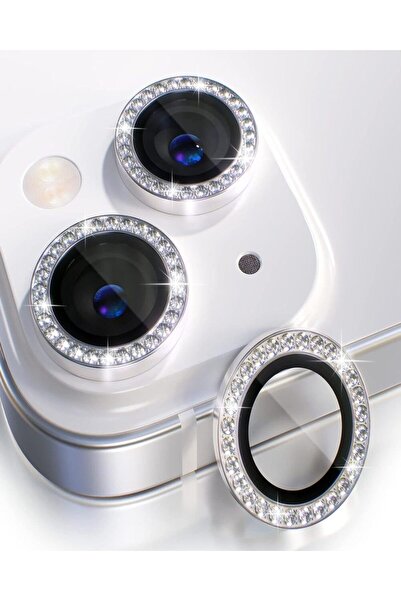 KILIF HOUSE Iphone 15 - 15 Plus Uyumlu Parlak Taşlı Kamera Lens Koruyucu