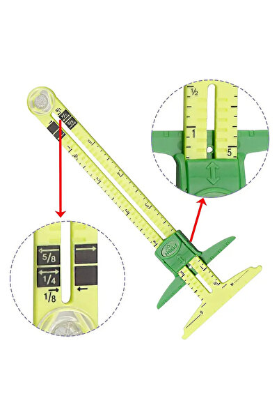 BGA French Sewing Ruler Button Hole Intermediate Gauge Circle Drawing Compass Ruler