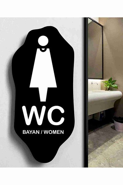zafrakreklam لوحة ورقية من الألومنيوم مقاس 25 × 12 سم باللون الأسود من Wc Byan