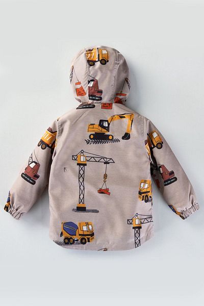 MDM Scoop Patterned Zippered Cotton Lined Hooded Pocket Baby Girl Boy Raincoat Coat Overalls Children