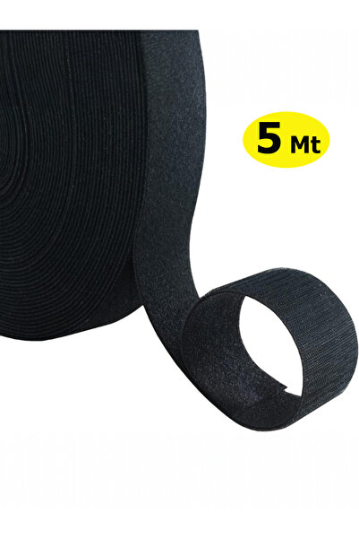 Dünya Magnet 5 Metre - Sırtsırta Cırt Bant, En: 2 Cm, Siyah, Kablo Düzenleyic...