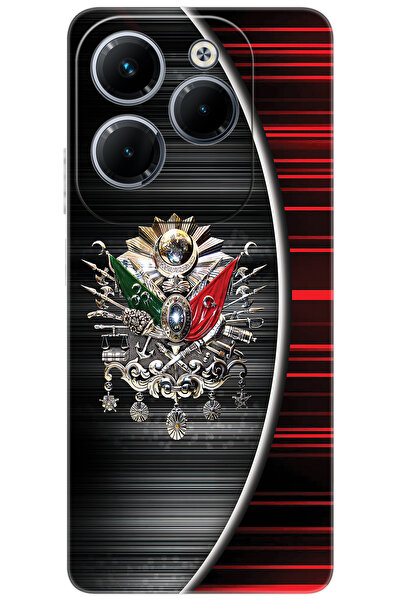 Infinix Hot 40 Pro (X6837) Compatible Sheath Pattern Printing Silicone Ottoman Tughra Design NGO:410 CP-V7Tw1OD