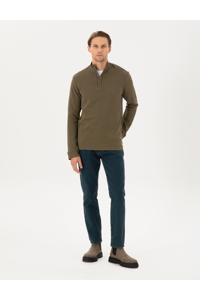 Pierre Cardin Koyu Haki Regular Fit Sweatshirt 50296505-VR111