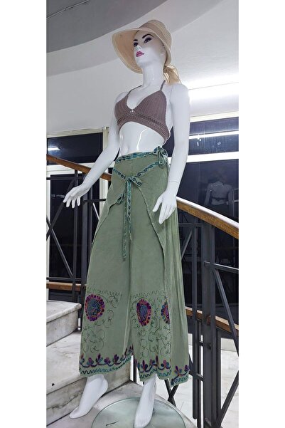 EREN STYLE Otantik Nakış İşlemeli Harem Şalvar Bulmaca Pantolon(104 CM)
