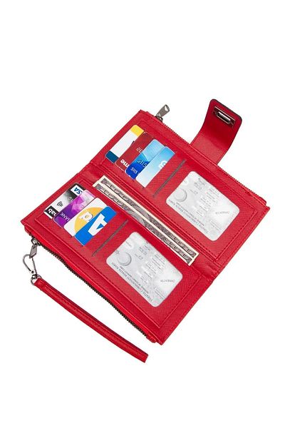 Newish Polo Hand Strap Clip Zippered Soft Faux Leather Women's Portfolio Wallet-Large Size