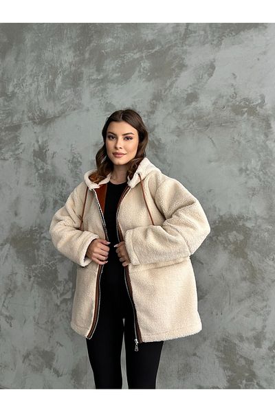 MEECY ΜΟΝΤΕΛΟ ZR ΕΣΩΤΕΡΙΚΟ ΣΟΥΕΔ ΠΑΛΤΟ TEDDY ΜΕ κουκούλα και φερμουάρ