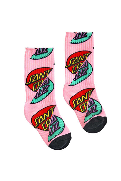 Santa Cruz Double Dot Allover Crew Socks - Pink 1-6