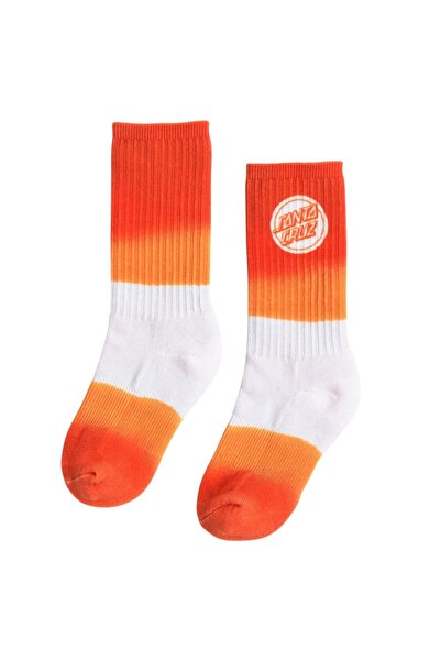 Santa Cruz Reverse Dot Crew Socks - Tangerine Dip 6-10