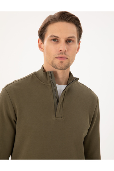 Pierre Cardin Koyu Haki Regular Fit Sweatshirt 50296505-VR111