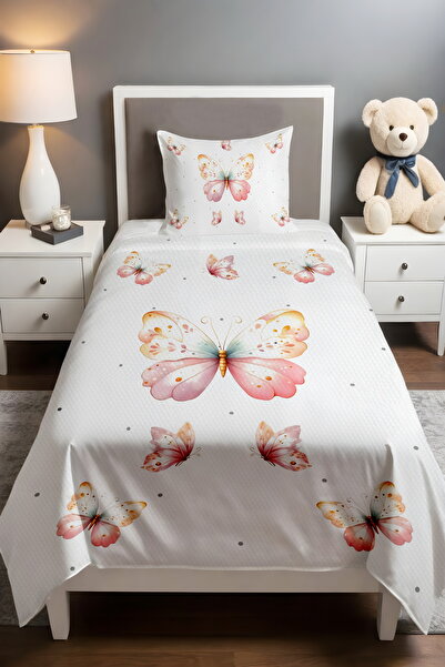 EVPANYA Polka Dot Butterfly Tale Patterned Single Baby Kids Pique Set