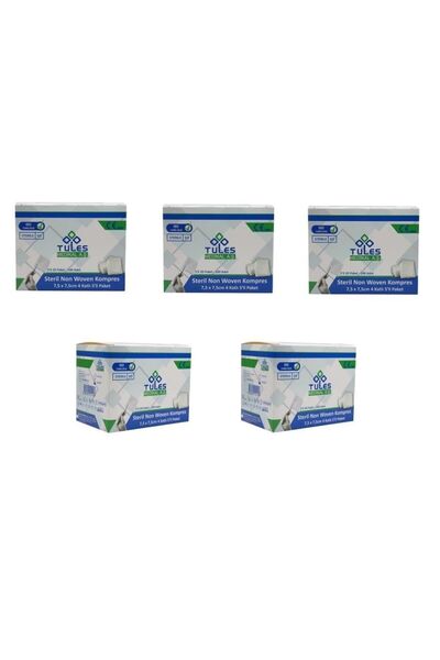 Tules Medikal Tules 5 Li Steril Non Woven Kompres Spanç 7,5 X 7,5cm 500 Adet