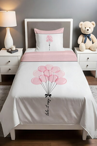 EVPANYA Pink Balloons Patterned Single Baby Child Pique Set