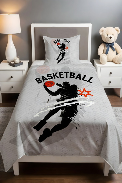 EVPANYA Gray Basket Star Patterned Single Baby Kids Pique Set