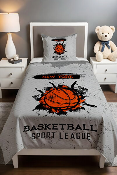 EVPANYA Gray Basketballers Patterned Single Baby Kids Pique Set