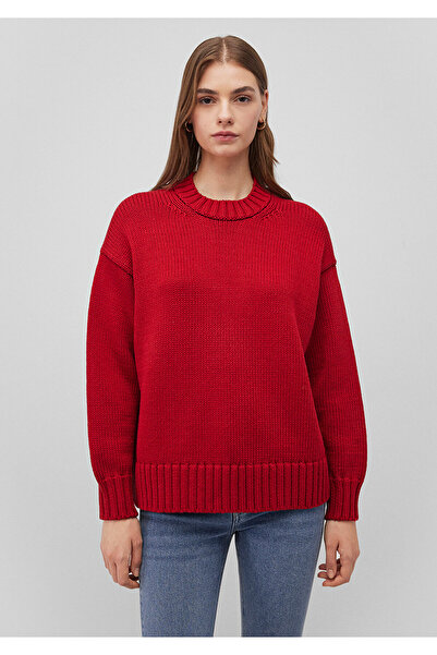 Mavi Bisiklet Yaka Kırmızı Kazak Oversize / Geniş Kesim 1710516-88609