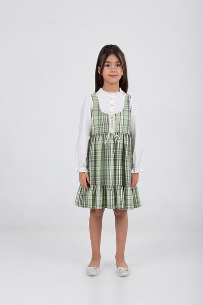 Civil Girls فستان بناتي أخضر بعمر 6-9 سنوات