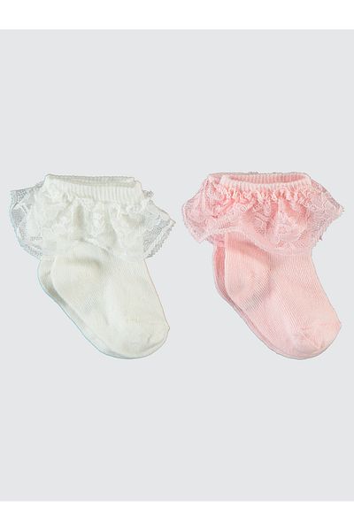 Civil Baby طقم جوارب للفتيات الصغيرات مكون من قطعتين من عمر 6 إلى 18 شهرًا باللون الوردي