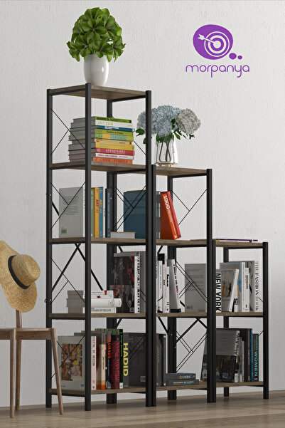 mormanya Verra Metal Kitaplık 3 Bölmeli Kitaplık Çok Amaçlı Dosya Kitap Rafı ...