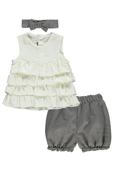 Civil Baby 6-18 Months Baby Girl Ecru 3-Piece Set