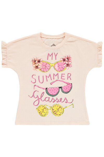 Civil Girls تي شيرت بناتي 2-5 سنوات سلمون