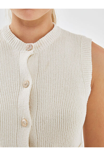 LC Waikiki Lcwk Crew Neck Textured Women's Knitwear Vest