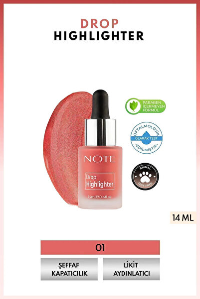 NOTE إضاءة سائلة لامعة من Drop Highlighter - 01 Pearl Rose