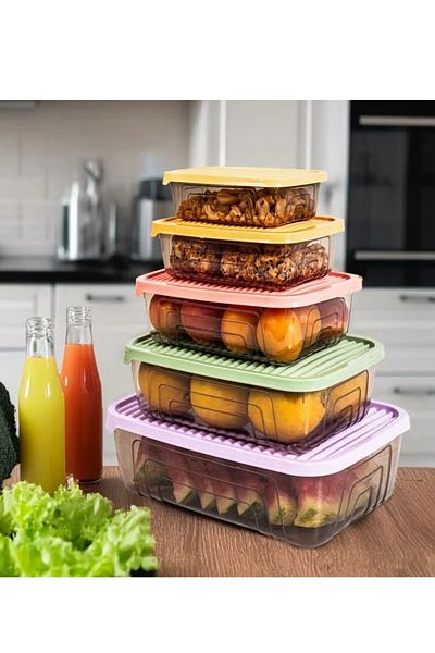 JASPER Colorful Food Storage Rectangular Set of 5
