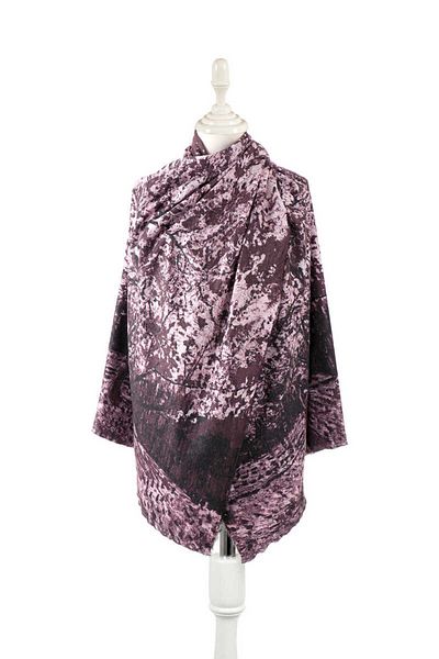 Bursa İpek Plum Peach Tree Pattern Winter Shawl