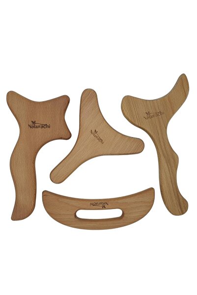 Naturachi Ahşap Graston Madero Terapi ve Selülit 4'lü Masaj Aleti Model 2