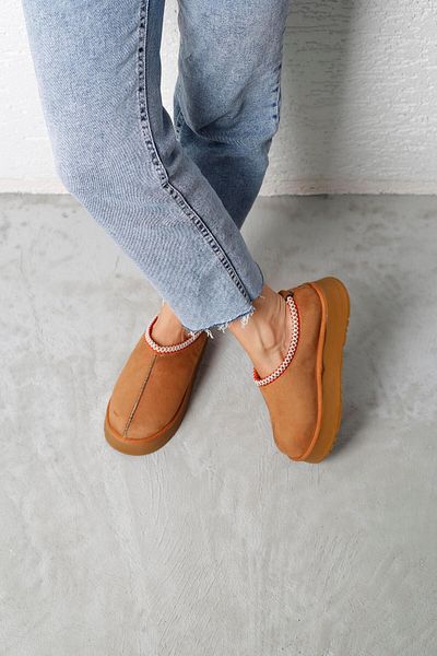 Beyond Γυναικείες παντόφλες σπιτιού με κέντημα Ultra Mini Shearling με χοντρή σόλα Suede - 4,5 cm B