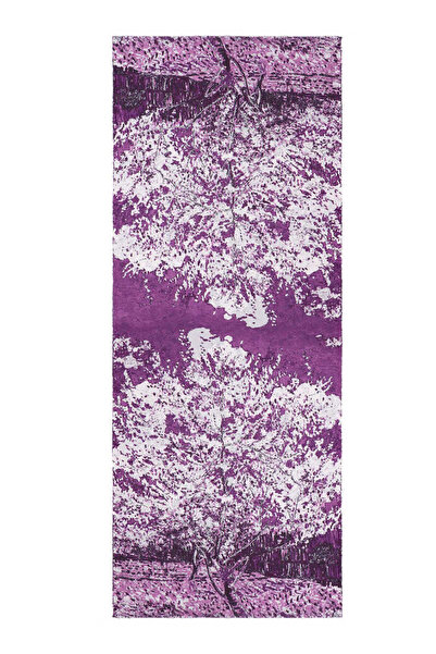 Bursa İpek Μωβ χειμερινό σάλι με μοτίβο ροδάκινου