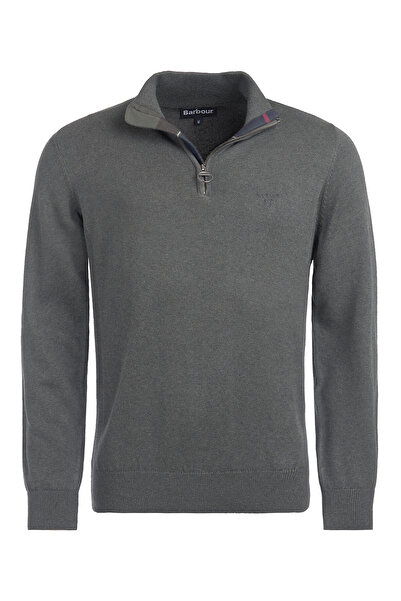 Barbour Pima Cotton Yarım Fermuarlı Kazak Ol91 Olıve Marl