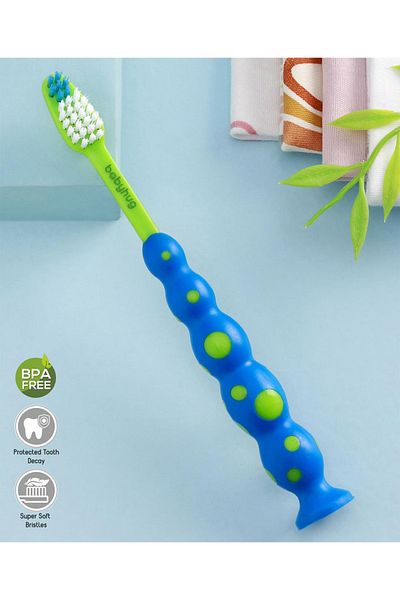 Babyhug فرشاة أسنان ناعمة الشعيرات للأطفال من سن 3 سنوات فما فوق، خالية من مادة BPA مع قبضة مريحة وتنظيف لطيف