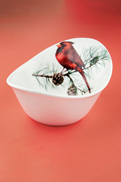 Bursa Porselen Dekor Cardinal porselen salata/meyve kasesi