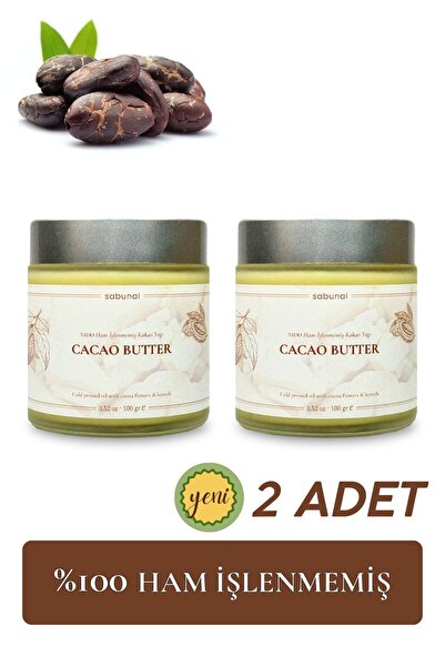 sabunal Kakao Yağı 2 Adet - Soğuk Sıkım Ham İşlenmemiş Raw Virgin Cacao Butter