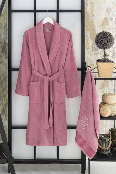 Elmira Textile مجموعة رداء حمام منشفة قطن أرجواني للجنسين من Elmira Shalyaka