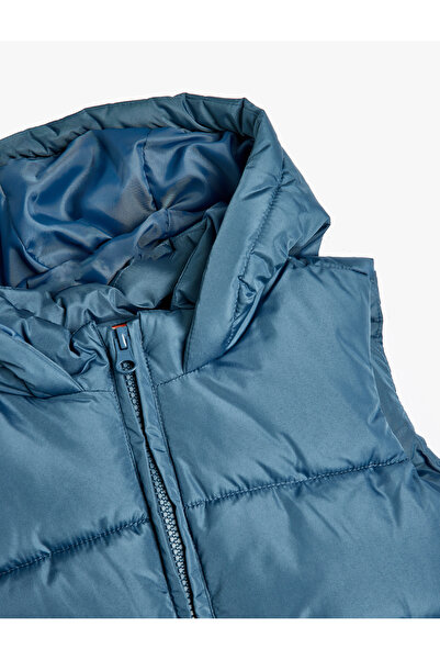 Koton Сезонний надувний жилет з кишенями на блискавці з капюшоном